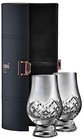 Cut Glencairn Whisky Glass, Set of 2 in Travel Case