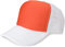 styleBREAKER Unisex 5-Panel Trucker Cap mit Mesh-Einsatz | verstellbares Basecap mit Click Snap Verschluss | luftiges Netz Cap für Damen und Herren, Farbe:Orange-Weiß