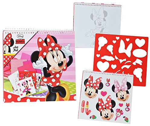 alles-meine.de GmbH XL Malbuch/Malblock - mit Schablonen + Sticker Aufkleber + Buntpapier - Minnie Mouse - Malvorlagen zum Ausmalen Malspaß - für Mädchen Kinder Maus/Malbüche..