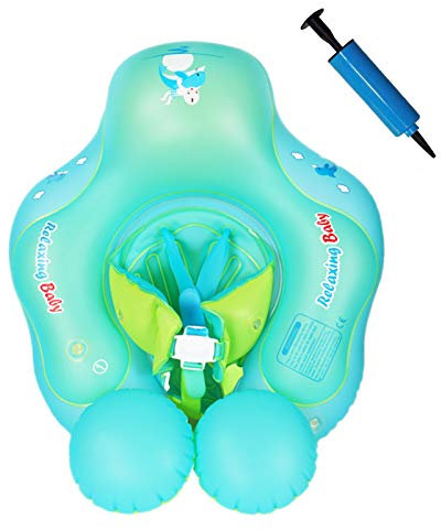 Pekelin Schwimmring Baby mit Sonnendach Baby Schwimmring mit Dach ab 3 Monate Schwimmreifen Schwimmtrainer Schwimmsitz Panda