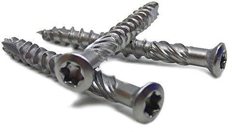 500 Stück Terrassenschrauben 5,0 X 40 TORX TX-25 mit Schneidkerbe u. Linsenkopf, Edelstahl C1