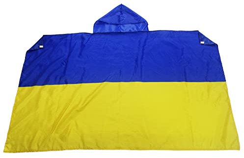 AZ FLAG - Umhangflagge Ukraine - 150x90 cm - Ukrainische Cape Fahne 100% Polyester mit Messing-Ösen - 110g