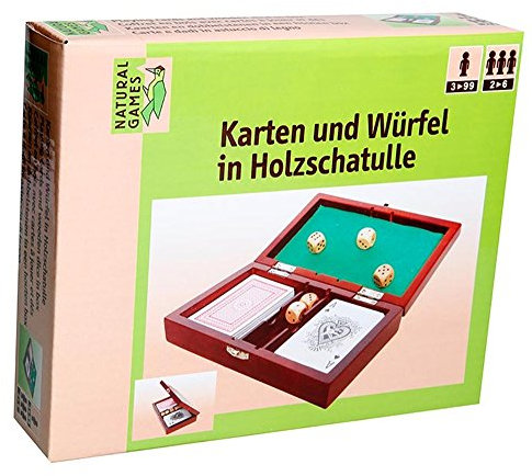 Natural Games Karten und Würfel in Holzschatulle
