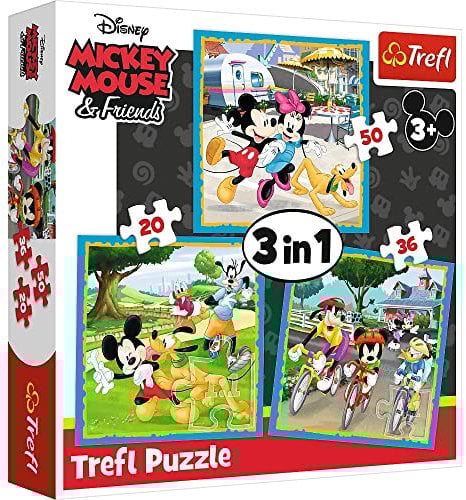 Trefl 34846 Disney from 20 to 50 pieces 3 sets for children Age 3+, Mickey Mouse with Friends Puzzle