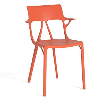 Kartell A.I. Chaise, Rouge orangé, Lot de 2