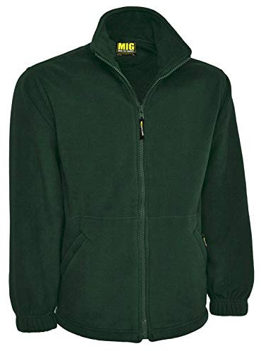 MIG - Mud Ice Gravel Mens Full Zip Classic Fleece Jackets Sizes XS to 4XL Suitable for Work & Leisure (4XL - XXXXL, Bottle Green)