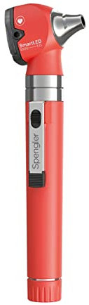 Otoscope SPENGLER Smartled 5500, Otoscope de Diagnostic Médical, Technologie LED et Fibre Optique, Ultra-Lumineux, Rendu des Couleurs Parfait (Corail)
