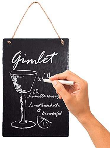 Casa Vivente Große Schiefertafel mit Juteband, Türschild und Wand-Deko, Geschenkidee zur Einweihung, 30 x 20 cm