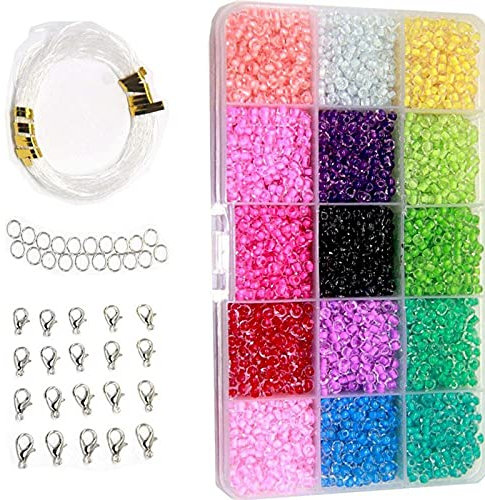 JSSEVN 1 Box Set für Perlen Holzschmuck lose runde Herstellung Basteln 30 mm Glasloch Perlen