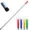 Colour Coded Mop and Broom Handle Replacement - 120cm Long Aluminium Interchangeable Handle With Screw End, Fits Most Heads (Red)