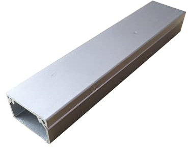 Self Adhesive Electrical Cable Mini Trunking PVC TV Tube Wire Conduit Tidy Plastic Cover Organiser Management Duct Ducting White Brown Black Silver Red Multi Size (25mm x 16mm x 1m, Silver)