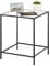 mDesign Kleiner Beistelltisch aus Metall und Glas – stilvoller Glastisch fürs Wohnzimmer oder Schlafzimmer – Minimalistischer Couchtisch mit modischem Design – schwarz