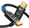 Capshi 8K 4K DisplayPort Cable 1.4, 3.3FT DP Cord (VESA Certified, 8K@60Hz, 4K@144Hz, 2K@240Hz/165Hz), 32.4Gbps High Speed Display Port Cable for Gaming Monitor, HDR/FreeSync/G-Sync, Braided, Black