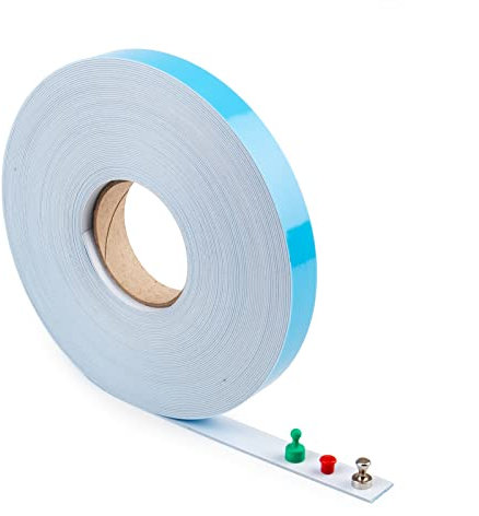 magnets4you - Metallband selbstklebend | weiß | Breite 25 mm, Meterware | Haftgrund für Magnete, zuschneidbar