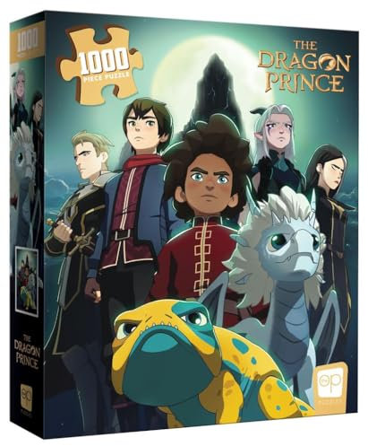 USAopoly TOP-PZ043 Dragon Prince Heroes at The Storm Spire 1,000-Piece Puzzle, Multicolor