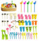 CQQNIU 98 piezas tenedores de frutas lindas mini palillo de dientes de dibujos animados de plástico tenedores de postre reutilizables decoración de magdalenas postre cócteles fiesta en casa