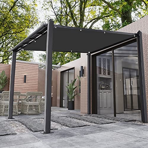 Tenda a Vela Impermeabile Rettangolare 4x5M Per Balconi Arredo Giardino Gazebo, Telo Copertura Pergolato Telo Vela Ombreggiante Tenda Da Sole Protezione Anti Raggi UV, Color Crema