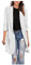 Blazer Femme Chic et Elegant Long Veste de Tailleur Fluides Col Rabattu OL Bureau Affaires Manteau Longue Outerwear Léger Casual Blousons Coupe Vent Manches 3/4 Demi-Saison Automne (Blanc, L)
