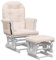vidaXL Schaukelsessel mit Hocker Schaukelstuhl Relaxsessel Relaxstuhl Schwingsessel Sessel Stuhl Stillstuhl Wohnzimmer Gleitend Hellrosa Stoff