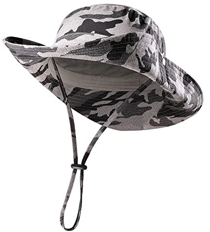 WTACTFUL Baumwolle Sonnenhut Herren UV Schutz Fischerhüte Faltbar Anglerhut Sonnenschutz Hut Outdoor Sommerhut Wanderhut Camping Reisen Angeln 01
