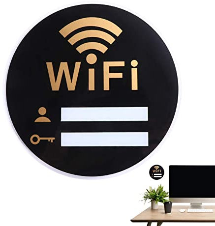 Tableau de mot de passe Wifi – Panneau de code Wifi | Signes de code Wifi en acrylique résistant à l'usure autocollant pour cinéma d'automne café Phasz