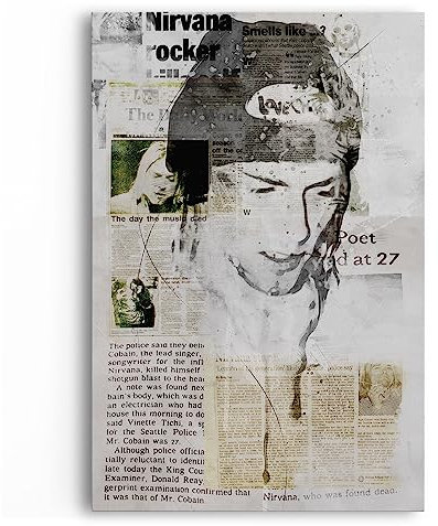 Paul Sinus Rocklegende Kurt Cobain Club 27 Newspaper Art Musiklegende