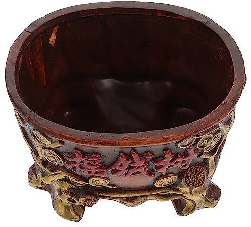 Gogogmee 1Stk Geldbaum Topf Keramiktopf grünes Dekor Blumentöpfe Keramikvase Pflanzendekor Blumenbehälter dekorativer Blumentopf drinnen Sukkulente Pflanzen Topfpflanze rot