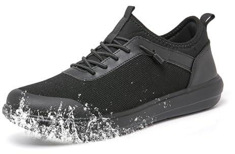 TIAROOTT Damen Sneaker Slip On Walkingschuhe Leichte Laufschuhe Spritzwassergeschützt Outdoor Turnschuhe Gym Bequem Atmungsaktiv Freizeitschuhe Fitness Sporthalle Nurse Schuhe, Schwarz, Gr.39