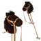 Mumbee Hobby Horse Steckenpferd für Kinder Top Qualität mit Haltegriffen und Rollen aus Holz Pferdefreunde süßes Spielzeug Pferd aus Plüsch Braun 95cm von 3 Jahren