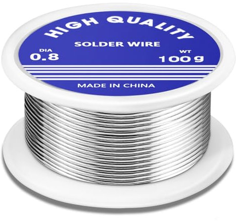 Solder Wire,0.8mm Soldering Wire Lead Free Sn99.3 Cu0.7 with Rosin Core for Electronic Electrical Soldering Components Repair and DIY. (100 G)