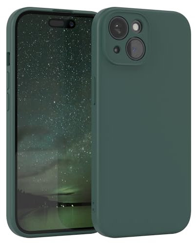 EAZY CASE - Silikonhülle für iPhone 15 Hülle Silikon Case Grün weich stoßfeste Handyhülle iPhone 15 Schutzhülle mit Kameraschutz Dünn Premium Schutz Cover TPU Phone Bumper in Piniengrün