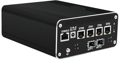 HUNSN Micro Firewall Appliance, Mini PC, PFSense, Mikrotik, OPNsense, VPN, Router PC, Intel Core I5 1240P, RJ50, AES-NI, 4 x 2.5GbE I226-V, 2 x SFP+ Optical 10Gbe 82599ES, 16G RAM, 256G SSD