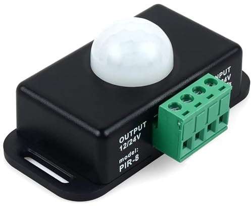 Greluma 1 pezzo Interruttore del sensore di movimento 12V/24V, controller dell'interruttore LED del sensore PIR per strisce LED flessibili luce