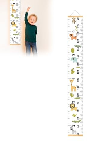 Thapncow Wandaufkleber abnehmbare messlatte|Kinder wachstumstabelle|Baby wachstum wandlineal|Geeignet für Wanddekoration in Kinderzimmern, Wohnzimmern, Spielzimmern, Kindergärten usw. (200cm*50cm)
