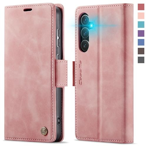XYGLOW Cover per Samsung Galaxy A35 5G, Custodia Samsung A35 5G Portafoglio Antiurto Magnetica Flip Kickstand RFID Slot per Schede Portafoglio Case in Pelle PU 6,6 Pollici,Rosa
