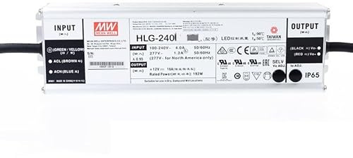 HLG 240W 16A LED Driver, HLG-240H-12B Trasformatore convertitore di alimentazione switching con IP67, funzione PFC, custodia in metallo, dimmerazione 3 in 1