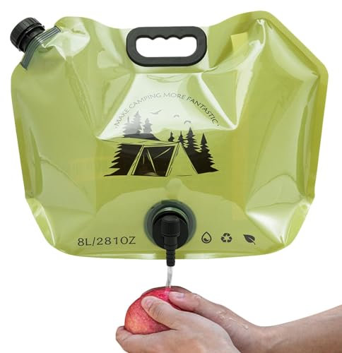 lyanny Bidon d'eau Pliable, récipient d'eau avec Robinet et poignée de Transport, Sac de Rangement de Bouteille d'eau Portable de 8 litres pour Le Camping en Plein air