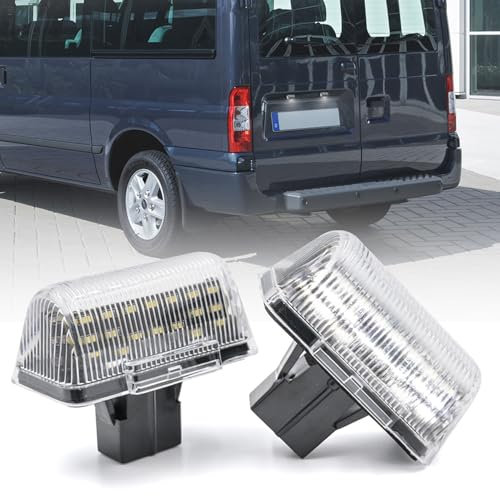 BHZNGD Kennzeichenbeleuchtung, 12 V, 6500 K, weiße hintere Kennzeichenleuchte, kompatibel mit Ford Transit MK4 MK5 MK6 MK7 1985-2013, für F/ord T/ransit C/onnect 2002-2013, OEM-Nr. 4388111, 2 Lampen