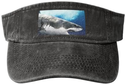 LAMAME Baseballkappe mit 3D-Haifisch-Motiv, bedruckt, leer, verstellbar, Sportkappe, Schwarz , 5-7
