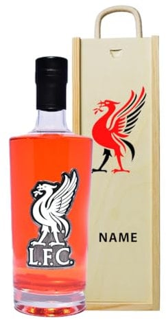 Liverpool Football Vodka Gift Set in Wooden Box (70cl) - 37.5% ABV - Father's Day, Gifts for Him, Birthday Gift, Men's Gifts