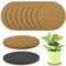 PEOVLVN 10 Pieces Cork Plant Coasters, 4 Inch Plant Pot Saucers Absorbent Cork Plant Mats Potted Plant Trays Plant Saucers for Indoors House Plants Keep Your Counters and Floors Clean and Dry