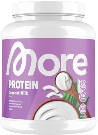 MORE Protein, Coconut Milk, 600 g, Mix aus Whey Konzentrat und Casein ideal zum Muskelaufbau und -erhalt, mit Laktase - made in Germany