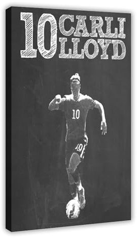 WANGCYJS Carli Lloyd Fußballspieler-Poster, 2 Leinwand-Poster, Schlafzimmerdekoration, Landschaft, Büro, Raumdekoration, Geschenkrahmen: 40 x 60 cm