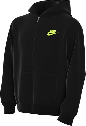 Nike Sportswear Club Fleece Kapuzenjacke Für Ältere Kinder, Black/Volt, FD3004-011, L