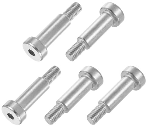 QUARKZMAN 6Pcs 304 Acier Inoxydable Boulon À Collet 8mm Diamètre Du Collet 20mm Longueur Du Collet Filetage M6 Boulons À Collet À Entaille Hexagonale Pour Textile Hydraulique Moulage