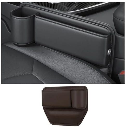 COARAIEI Auto-Leder-Getränkehalter-Tasche Für J&eep Grand Cherokee 2005-2010 Auto-Aufbewahrungsbox, Auto-Räumungstasche mit Getränkehalter, Autozubehör
