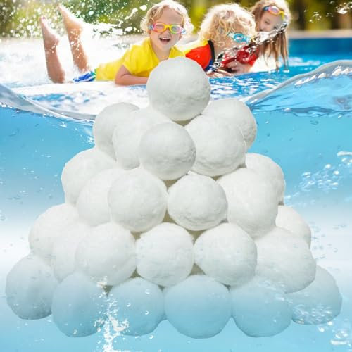 SRJEQC Balle Filtrante Piscine,1300g Balles Filtrantes Piscine Remplacer 45kg de Sable Filtration,Balle Filtrante Piscine Skimmer Convient à Divers Systèmes de Filtration de Piscine,Réutilisable