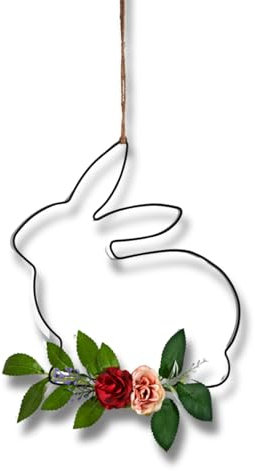 3 PAGEN® Metall-Hängedeko Hase, Türschild Osterdeko aus Metall, Türhänger Hängedeko Hasen-Silhouette Ostern, Türdeko & Osterdeko zum Aufhängen Osterhase, Fensterdeko & Aufhänger Ostern, 20 x 15 cm