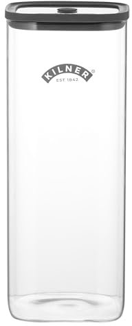 Kilner Fresh Storage Jar 3.5 Litre Airtight Glass Container Durable Vacuum Seal Lid | BPA-Free Jar for Food Storage, Pasta, Dry Goods, Pantry Organisation