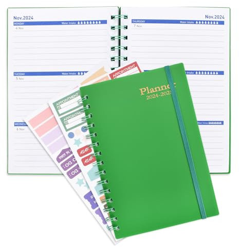 2025 Buchkalender, A5 Terminkalender,18 Monate Wochenplaner,Januar.2025-Juni2026,To Do Planer,Studienplaner Mit Spiralbindung für Büro, Schule & Organizer